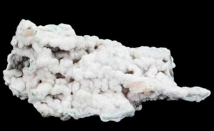 Pink Stilbite Crystals on Chalcedony Stalactite - India #67678